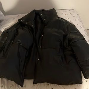 XL leather puffer